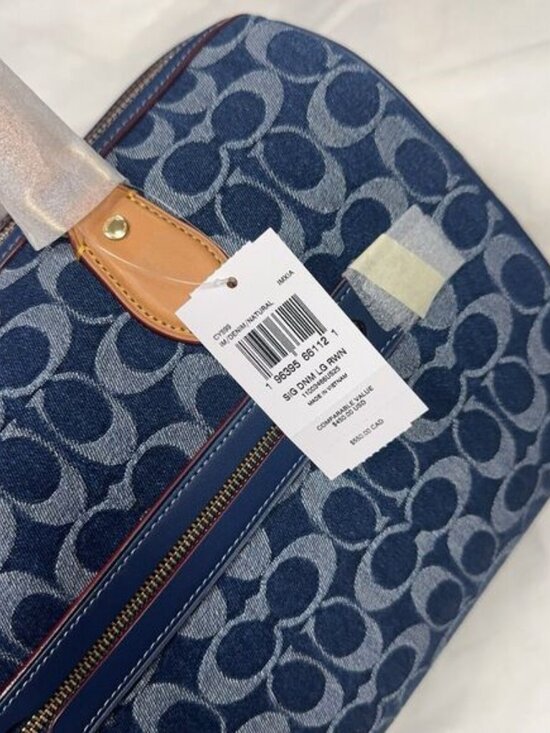 💙Coach Rowan Large Satchel Bag In Signature Denim Canvas CY699 NWT original Pac - Picture 7 of 9